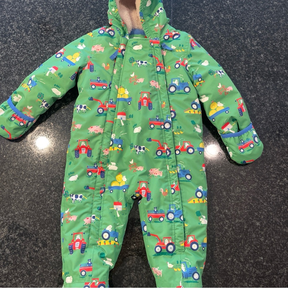 Baby Boden Green Tractor Print Jacket